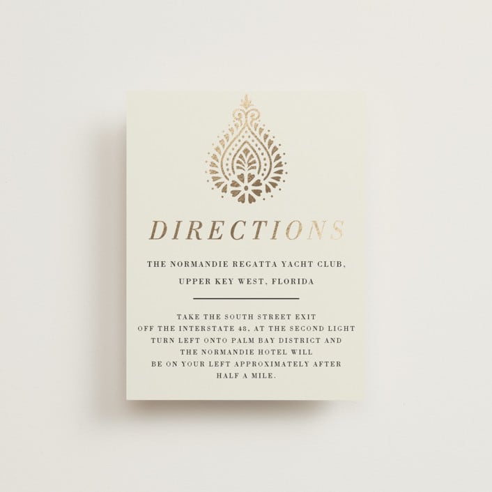 "Henna Stamp" - Direction Cards in Champagne by Oma N. Ramkhelawan - Front