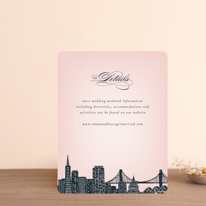"Big City - San Francisco" - Direction Cards in Blush by Hooray Creative - Front