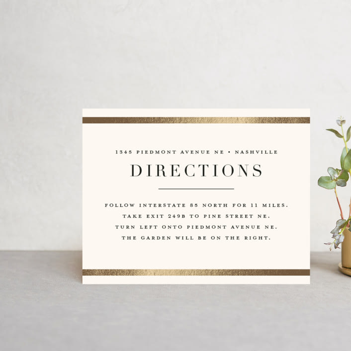 "Bold Classic" - Direction Cards in Golden by Jessica Williams - Front