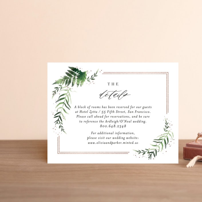"Framed in Ferns" - Direction Cards in Petal by Kristie Kern - Front