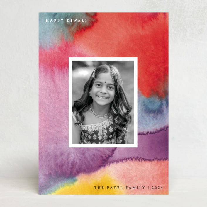 "Vivid" - Diwali Cards in Peacock by Sumak Studio - Front