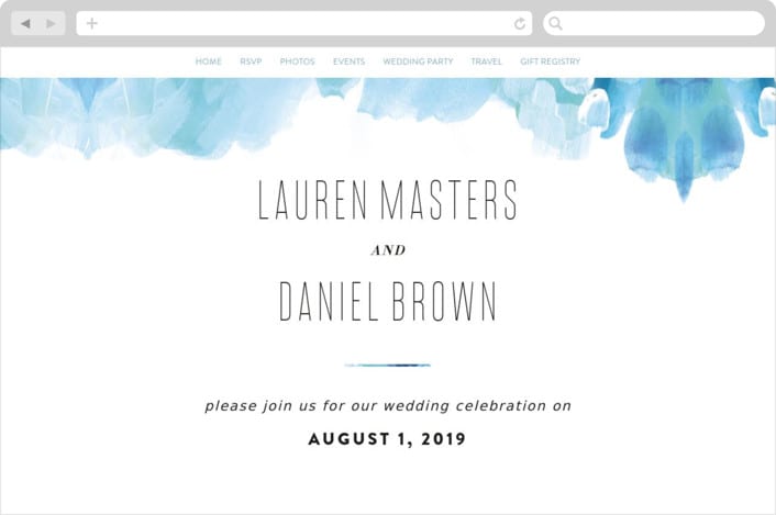 "Gallery Abstract Art" - Wedding Website in Ocean by Alethea and Ruth - Desktop Design