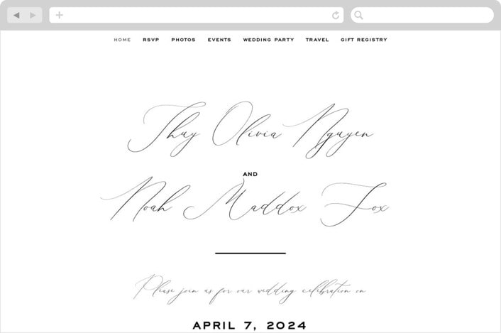 "la noce" - Wedding Website in Ink by Design Lotus - Desktop Design