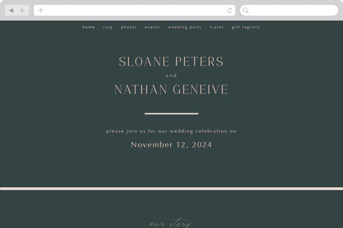 "Arched Pampas" - Wedding Website in Basil by Kaydi Bishop - Desktop Design