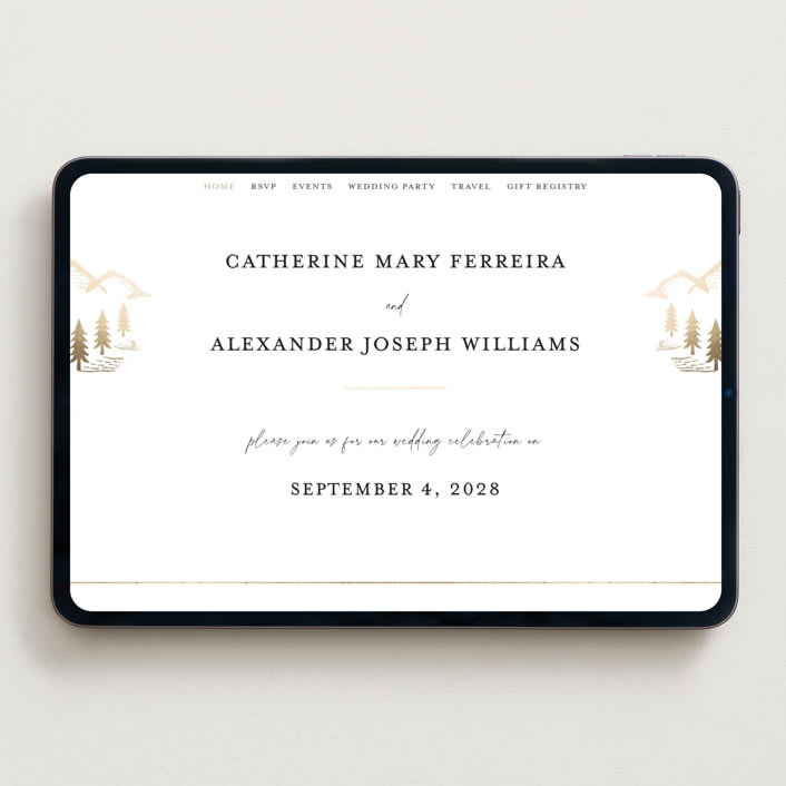 "Summit Serenity" - Wedding Website in Quartz by Ana de Sousa - Desktop Design
