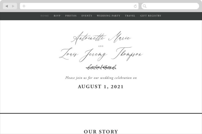 "Antoinette" - Wedding Website in Ivory by lulu and isabelle - Desktop Design
