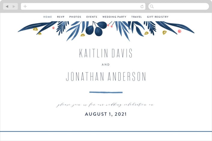"Paradise" - Wedding Website in Seaside by Joanna Griffin - Desktop Design