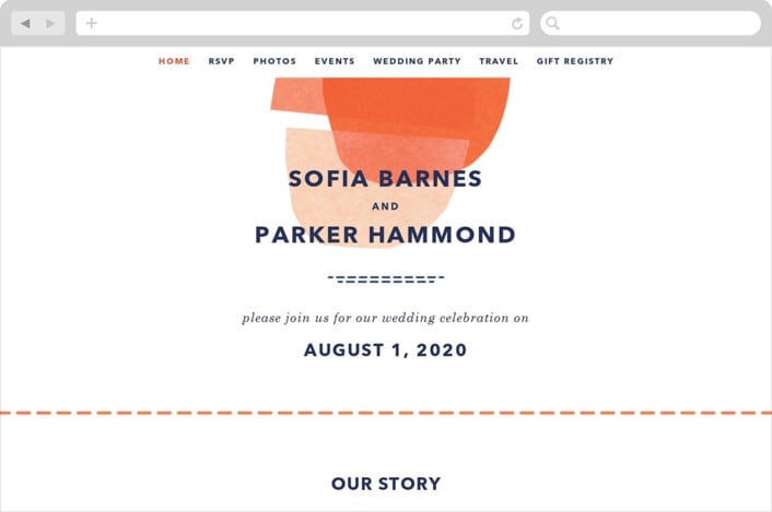 "tissue texture" - Wedding Website in Papaya by Carrie Moradi - Desktop Design