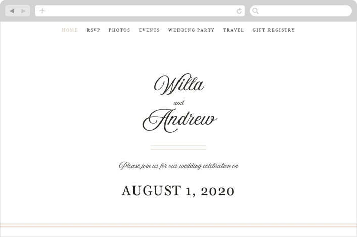 "Romance" - Wedding Website in Snowball by Anna Elder - Desktop Design