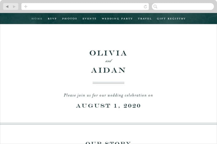 "Succulent Center" - Wedding Website in Cactus by Jessica Williams - Desktop Design