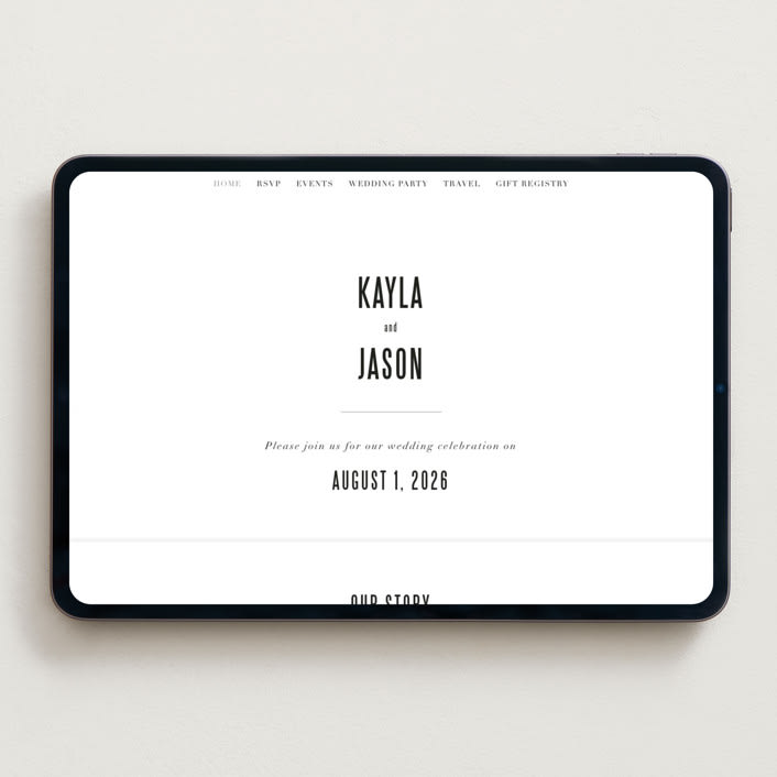 "Monumental" - Wedding Website in Cotton by Jessie Steury - Desktop Design