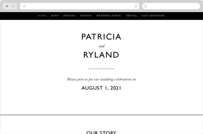 "Ordered Grace" - Wedding Website in Snow by That Girl Press - Desktop Design