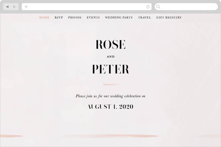 "Romantic" - Wedding Website in Earth by Lori Wemple - Desktop Design
