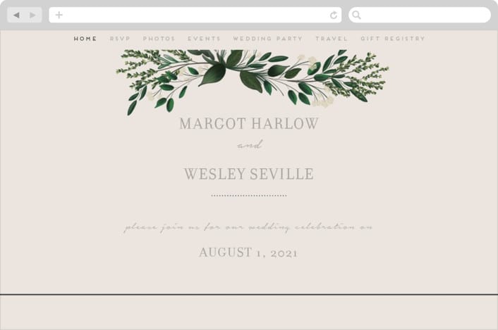 "Watermark" - Wedding Website in Cypress by Kaydi Bishop - Desktop Design