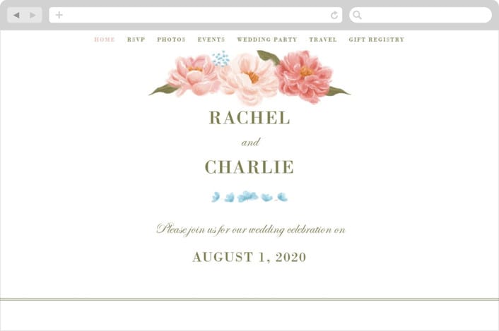 "Peony Gardens" - Wedding Website in Peony by Inna Moreva - Desktop Design