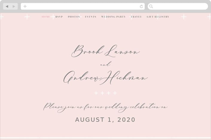 "Lettera" - Wedding Website in Blush by Lauren Chism - Desktop Design