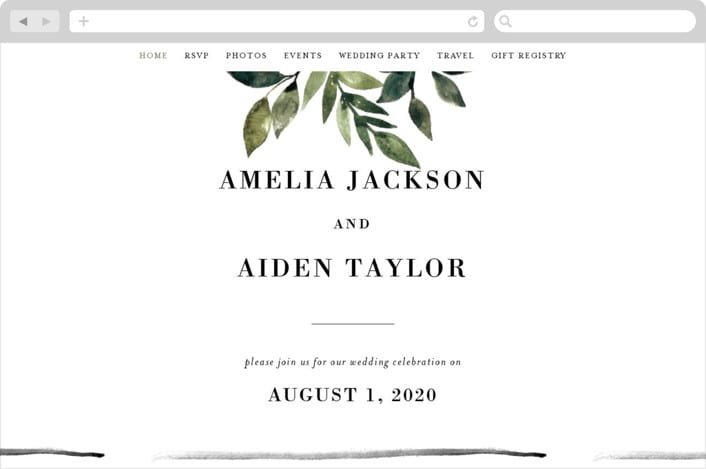 "Clearing" - Wedding Website in Leaf by Alethea and Ruth - Desktop Design
