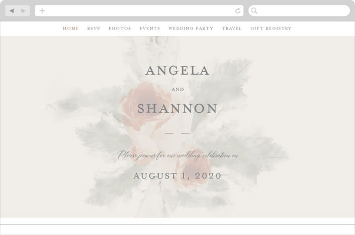 "rose drop" - Wedding Website in Rose by Cass Imagines - Desktop Design