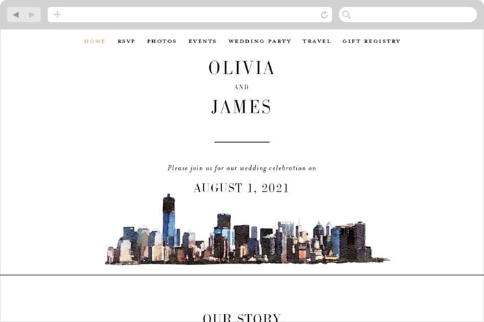 "Bold city" - Wedding Website in Ivory by Cass Imagines - Desktop Design