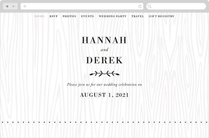 "Rustic Grain" - Wedding Website in Ashwood by Oma N. Ramkhelawan - Desktop Design