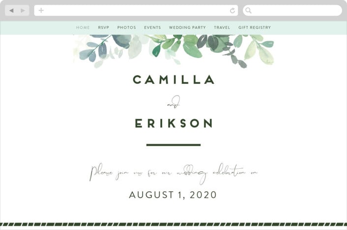 "Soft Eucalyptus" - Wedding Website in Garden by Yao Cheng Design - Desktop Design