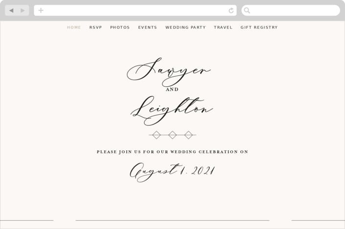 "Eternal" - Wedding Website in Ecru by Carly Reed Walker - Desktop Design