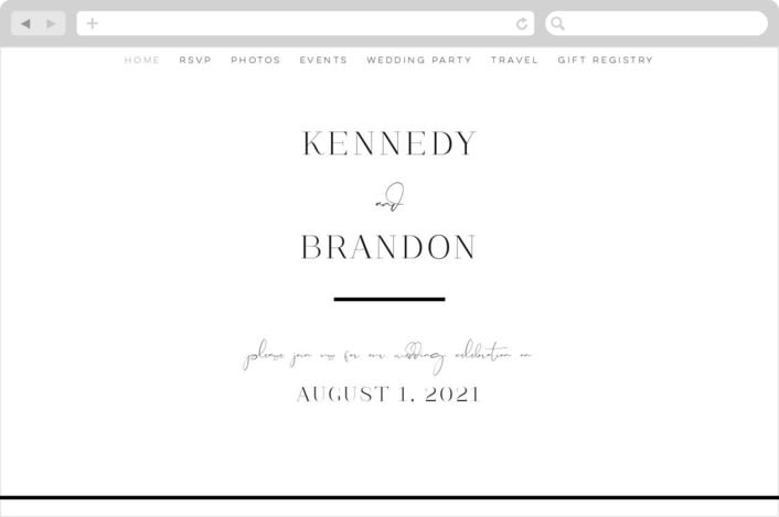 "The Space Between" - Wedding Website in Sugar by Jessica Williams - Desktop Design