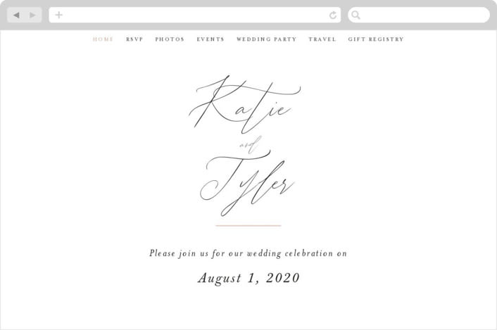 "Tallulah" - Wedding Website in Linen by Jennifer Wick - Desktop Design