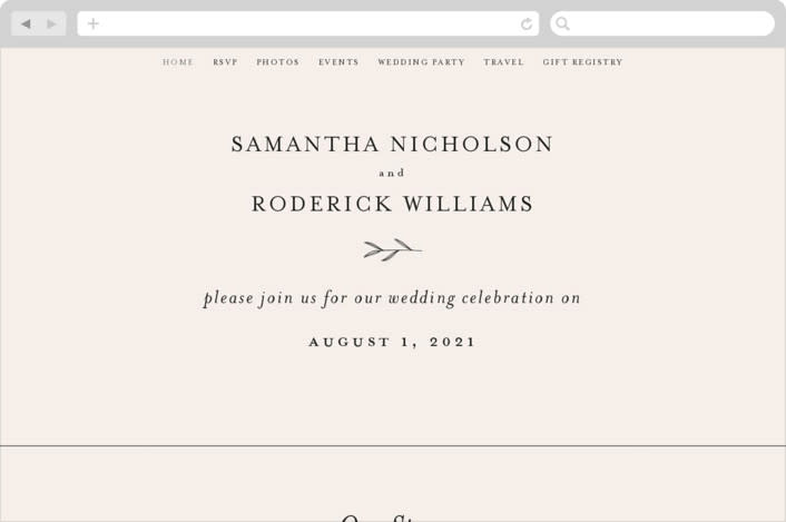 "Italia" - Wedding Website in Taupe by Kelly Schmidt - Desktop Design