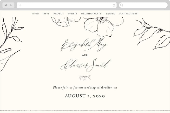"Elysium" - Wedding Website in Linen by Design Lotus - Desktop Design