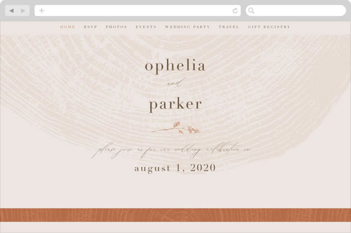 "a hundred years" - Wedding Website in Burnt Umber by Robin Ott - Desktop Design