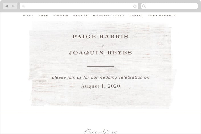 "Barnwood" - Wedding Website in Ash by Hooray Creative - Desktop Design