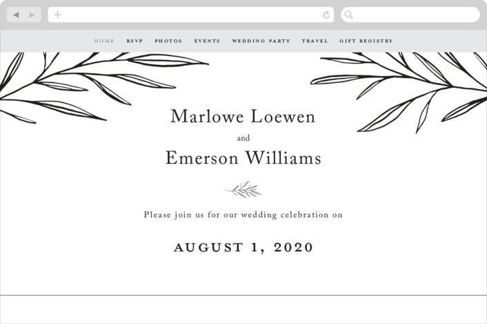 "Marlowe" - Wedding Website in Classy White by Kelly Schmidt - Desktop Design