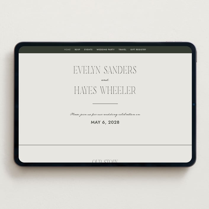 "Hayes" - Wedding Website in Forest by Blustery August - Desktop Design