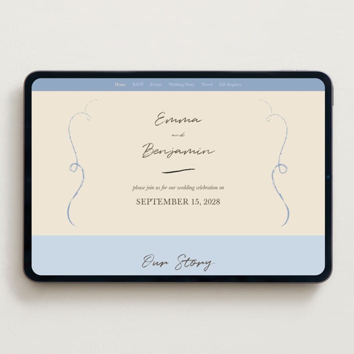 "The Swan" - Wedding Website in Buttercream by Helena Vitto - Desktop Design