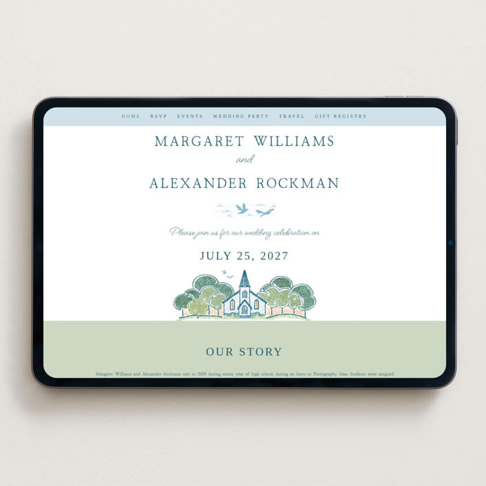 "Going to the Chapel" - Wedding Website in Meadow by Paper Sun Studio - Desktop Design