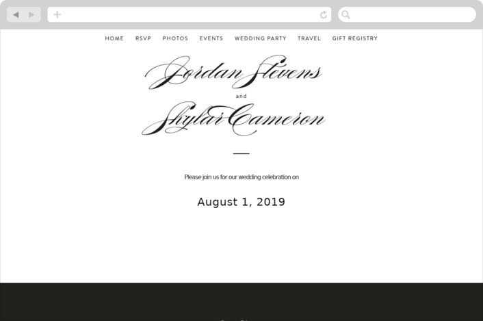 "Waltz" - Wedding Website in Tuxedo by Lori Wemple - Desktop Design