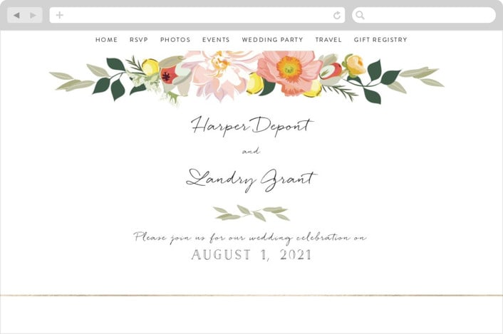 "Spring Blooms" - Wedding Website in Blush by Susan Moyal - Desktop Design