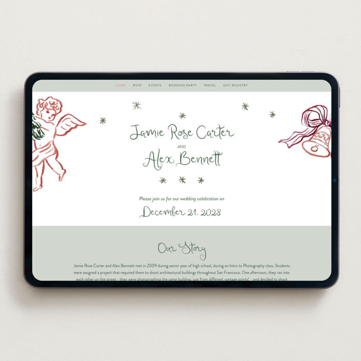 "Holidays ink doodles" - Wedding Website in Enchanted Holiday by Cass Loh - Desktop Design