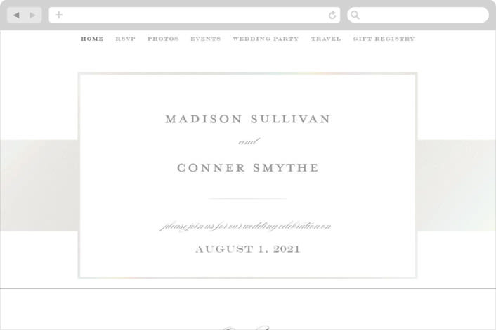 "Refined style" - Wedding Website in Pearl by Stacey Meacham - Desktop Design