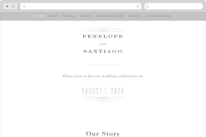 "Art Deco Border" - Wedding Website in Crystal by Hooray Creative - Desktop Design