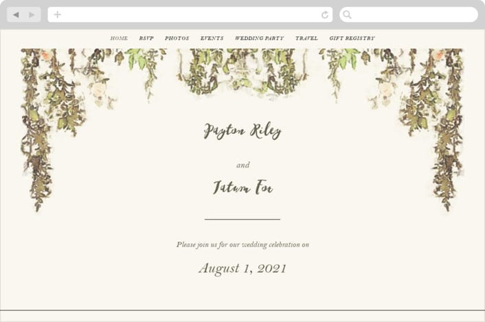 "English Countryside" - Wedding Website in Moss by Design Lotus - Desktop Design