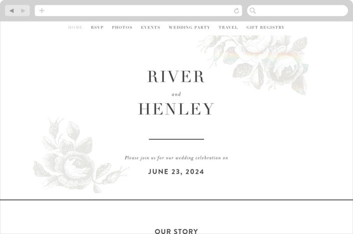 "Beloved" - Wedding Website in Snow by Design Lotus - Desktop Design