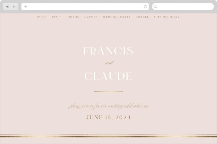 "Lovely Day" - Wedding Website in Rose Quartz by Leah Bisch - Desktop Design