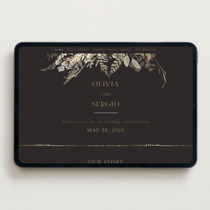 "Garden" - Wedding Website in Mahogany by Leah Bisch - Desktop Design