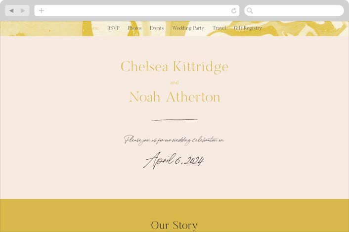 "Brooklynite" - Wedding Website in Bisque by Annie Clark - Desktop Design