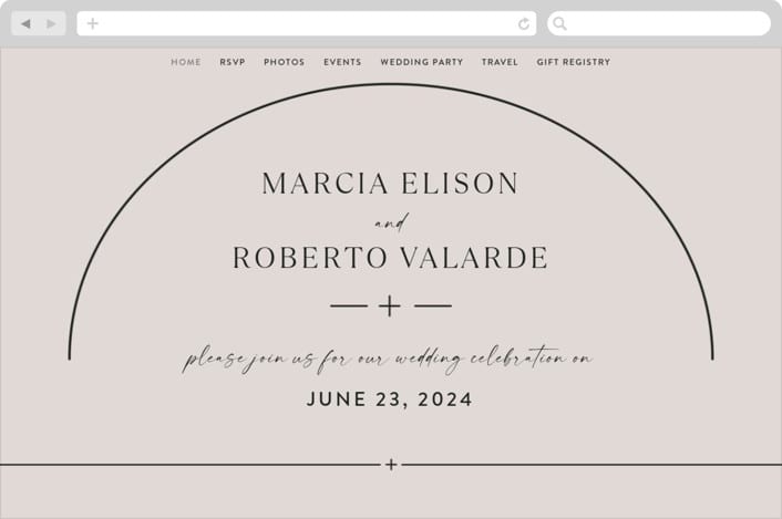 "Overjoyed" - Wedding Website in Almond by Jill Means - Desktop Design