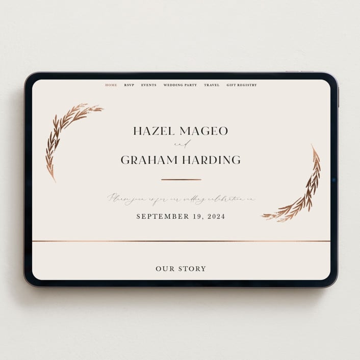 "Locket" - Wedding Website in Pearl by Erin L. Wilson - Desktop Design