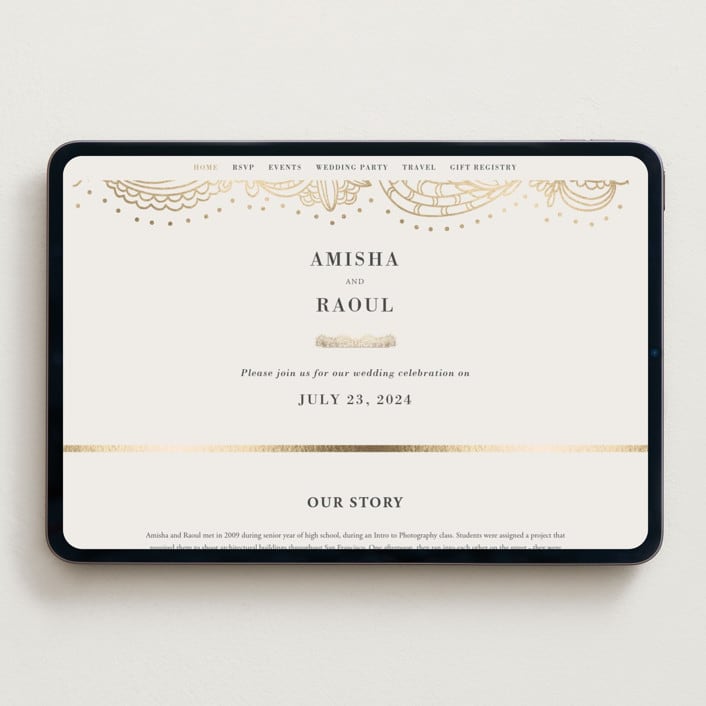 "Elegant Henna" - Wedding Website in Champagne by Oma N. Ramkhelawan - Desktop Design