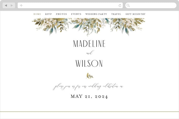 "Wedding Festive" - Wedding Website in Frost by Chris Griffith - Desktop Design